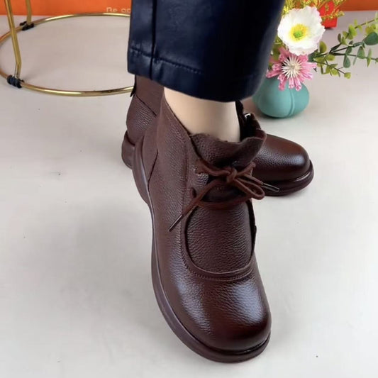 Women’s British-Style Ankle Boots – Flat Thick-Sole Winter Casual Boots