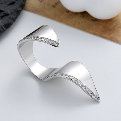 Fashionable Exaggerated Irregular Open Ring For Women - Adjustable Geometric Statement Ring