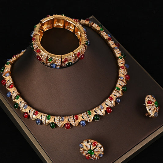 Necklace Earrings Bracelet Set Lightweight Luxury Elegance Jewelry | UK