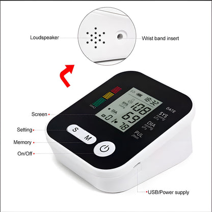 2025 Digital Automatic Blood Pressure Monitor Upper Arm BP Machine Heart Rate-UK
