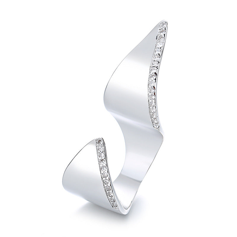 Fashionable Exaggerated Irregular Open Ring For Women - Adjustable Geometric Statement Ring