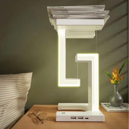 Magnetic Suspension Balance Table Lamp with Wireless Charging – Floating LED Desk & Bedside Lamp (USB, Touch Control)
