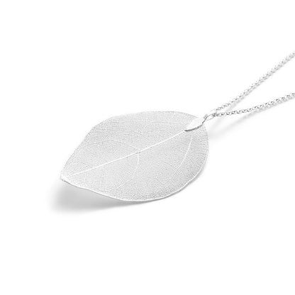 Natural Real Leaf Long Necklace And Earrings Set - European Style Botanical Jewellery