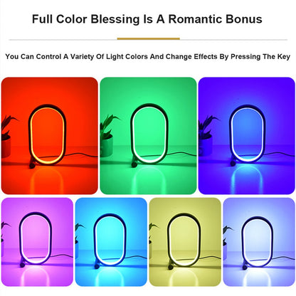 USB Plug-In Oval LED Table Lamp – Touch Control Dimmable Acrylic Bedside, Desk & Night Light (Modern Design)
