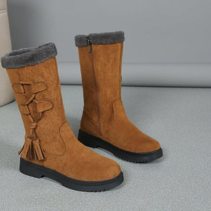 Women’s Thick-Soled Fleece-Lined Snow Boots – Extra-Warm Mid-Calf Winter Boots
