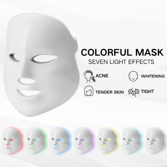 Cross-Border LED Photon Quantum Sr Beautification Tool Household Face Red And Blue Everbright Bank Light Seven-color Beauty Apparatus Mask Beauty