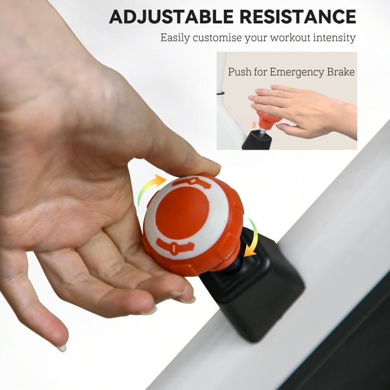 HOMCOM Exercise Bike, 8kg Flywheel Stationary Bike Indoor Cycling Machine With Adjustable Resistance Seat Handlebar, White