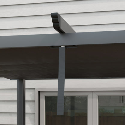Outsunny 3 X 3m Aluminium Pergola, With Retractable Roof - Dark Grey