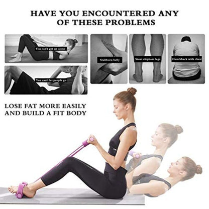 Multi-Function Tension Rope 6Tube Gym Fitness Foot Pedal Exerciser Pull Band