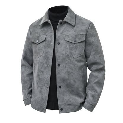 Men's Trendy Casual Streetwear Vintage American-style Leather Jacket