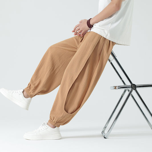 Men’s Loose-Fit Wide-Leg Pants – Retro Casual Summer Trousers