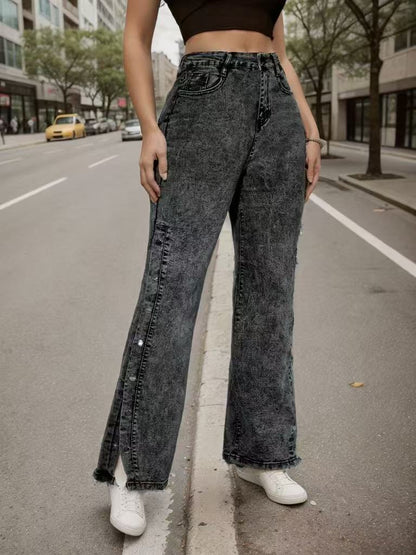 Retro Mid-waist Stretch Flared Jeans For Women